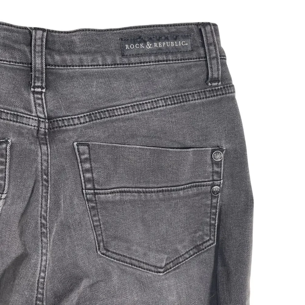 Rock & Republic Jeans Women's 10 R, Denim Dark Wash Slimming High Roller Legging